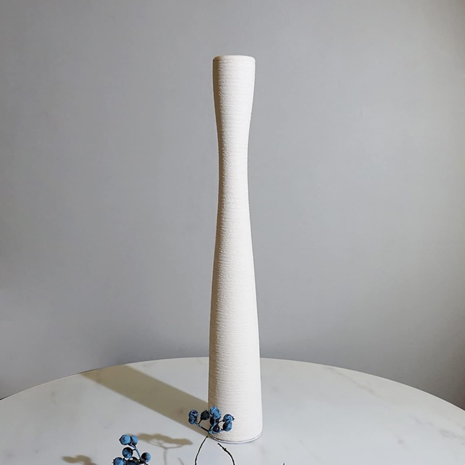 Ceramic Vase - 20" Tall White Floor Vase for Decor Living Room,Modern Minimalist Slender Vase for Flowers,Branches and Dried Flowers,Skinny Long Vases for Decorative Fireplace Bedroom Kitchen