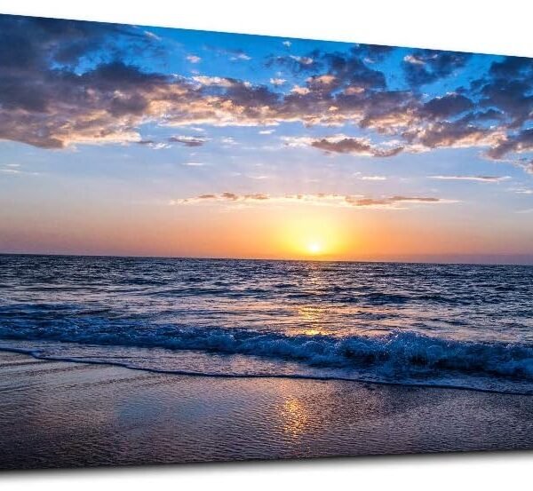 Wall Art Moon Sea blue Ocean Landscape Paintings Bedroom Canvas Art Print wall art for living room Paintings for Wall Decor and Home Decor (20 x 40inch x 1pcs)