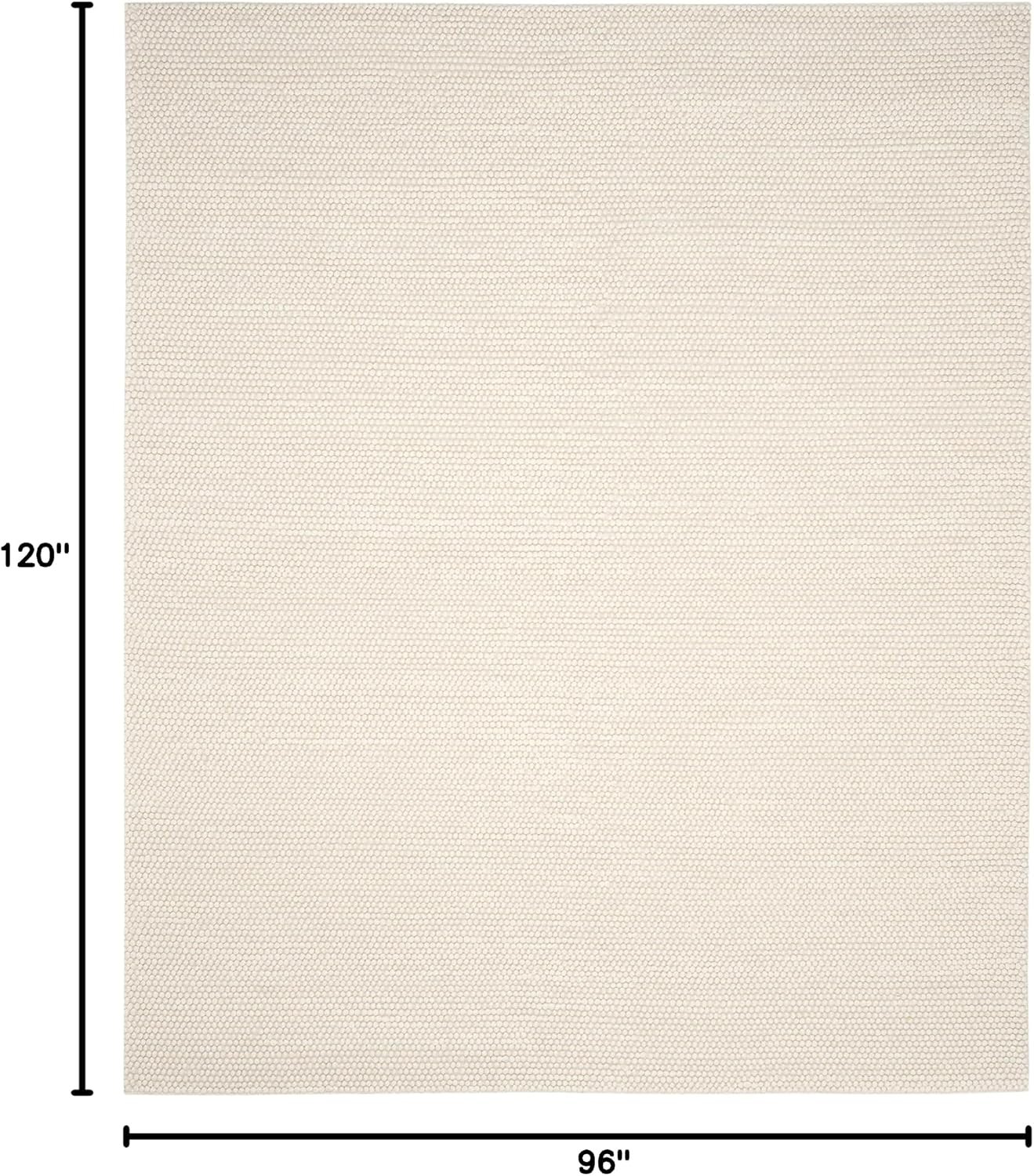 Area Rug - 8' x 10', Ivory, Handmade Wool, Ideal for High Traffic Areas in Living Room, Bedroom - Image 2