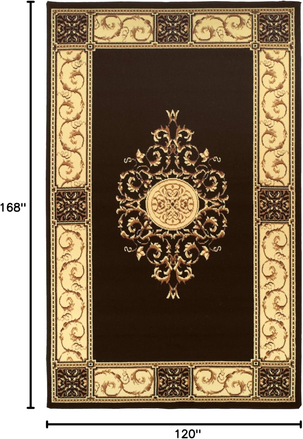 Indoor Area Rug, Plush Carpet Cover, Traditional Oriental , Perfect for Hallway, Entryay, Living, Dining, Bedroom, Office, Kitchen, Collection, 10' x 14', Coffee - Image 2