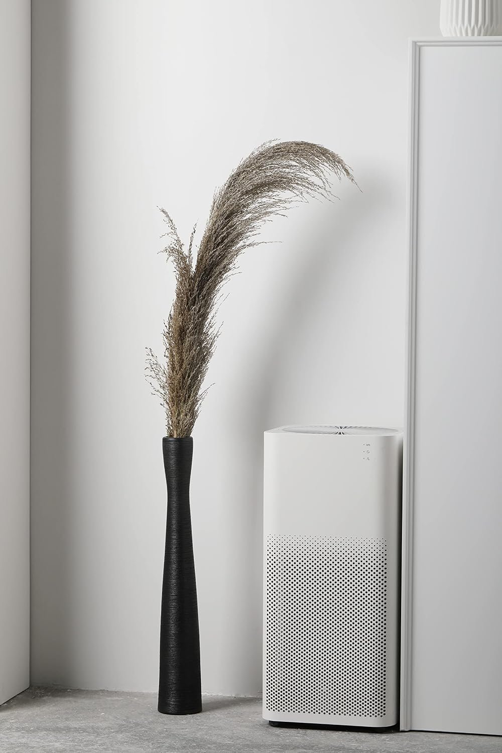 Black Floor Vase 20" Tall Ceramic Vases Large,Skinny Long Matt Vase for Pampas Grass,Modern Minimalist Style Flower Vase for Home Decor Office Decoration,Centerpieces - Image 2