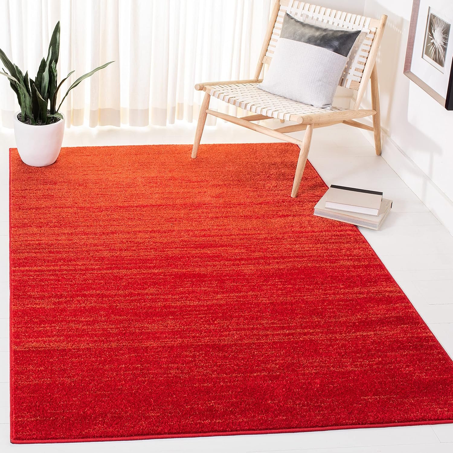 Runner Rug - 2'6" x 8', Aqua & Ivory, Modern Ombre Design, Non-Shedding & Easy Care, Ideal for High Traffic Areas in Living Room, Bedroom - Image 2